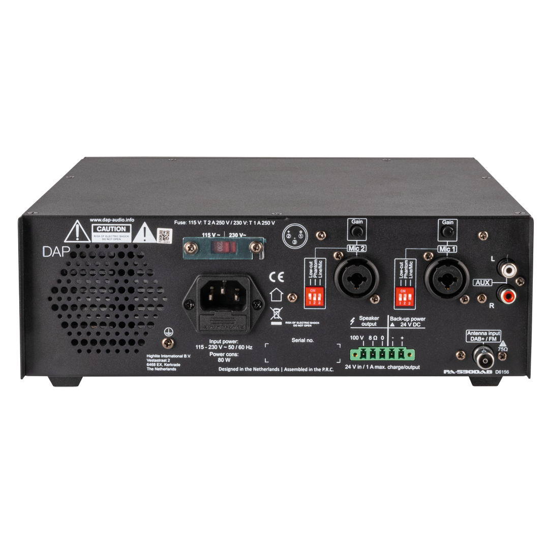 PA-530DAB 3-kanaals 30 W 100 V Mengversterker
