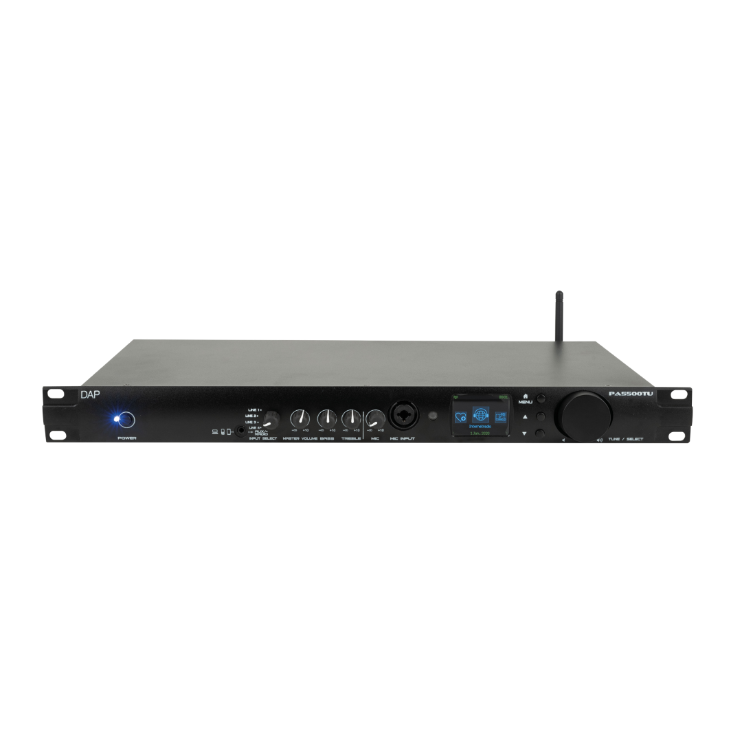 PA-5500TU 1U Internetradio met 460 W versterker, DAB+, FM, BT 4.2, en netwerkaudiospeler