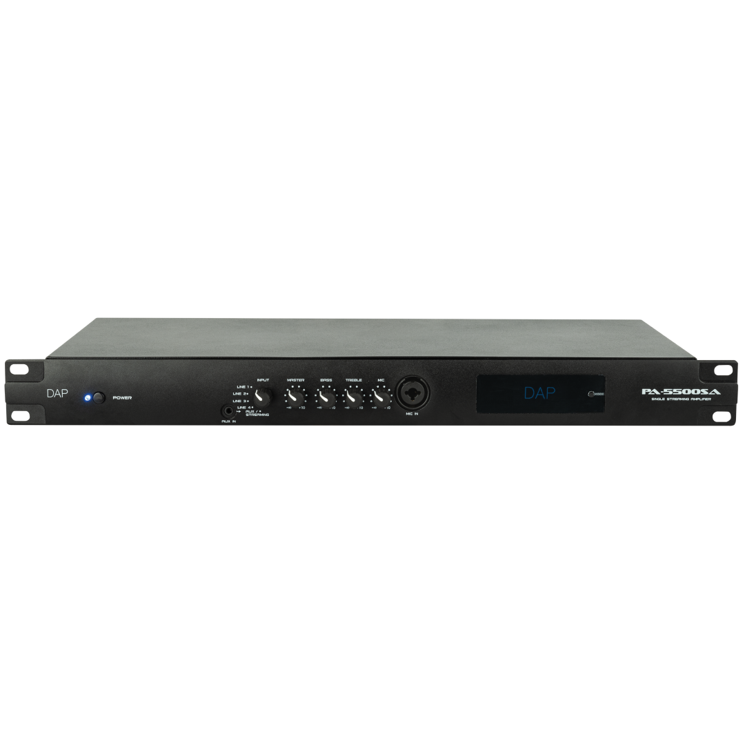 PA-5500SA 1U Internet radio met 460W-versterker, BT 5.0, mic/line-in en USB-/MP3-/netwerkaudiospeler