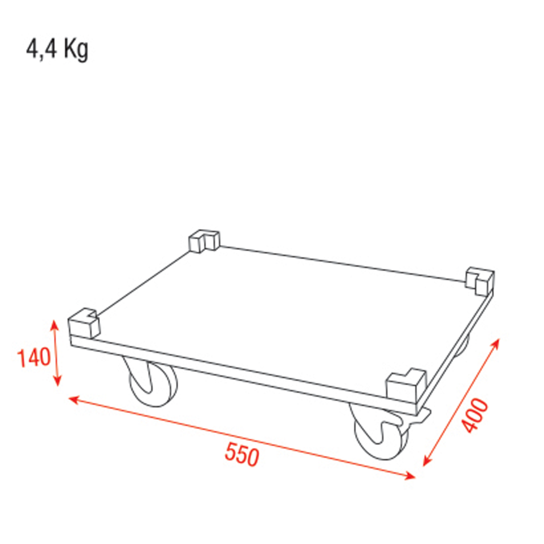 Wheel Board for Stack Case Value Line H Wielplaat voor stackcase 