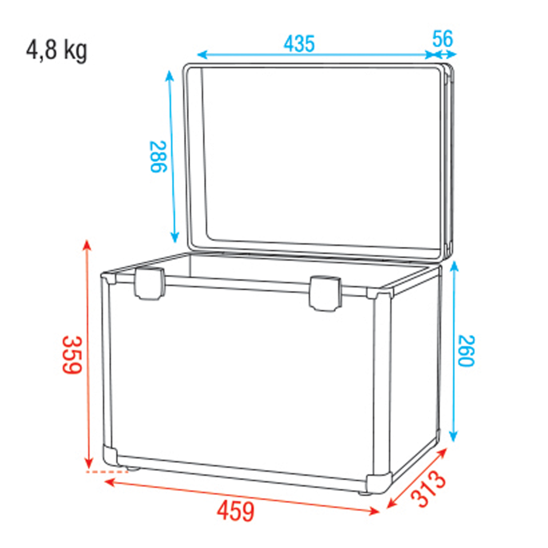 Flightcase voor 4 Flat Parren 
