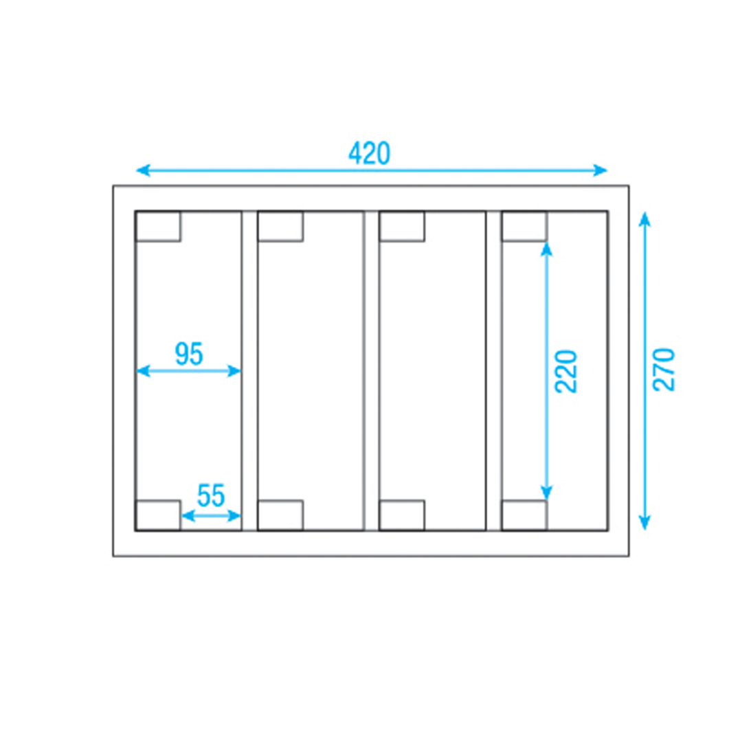 Flightcase voor 4 Flat Parren 