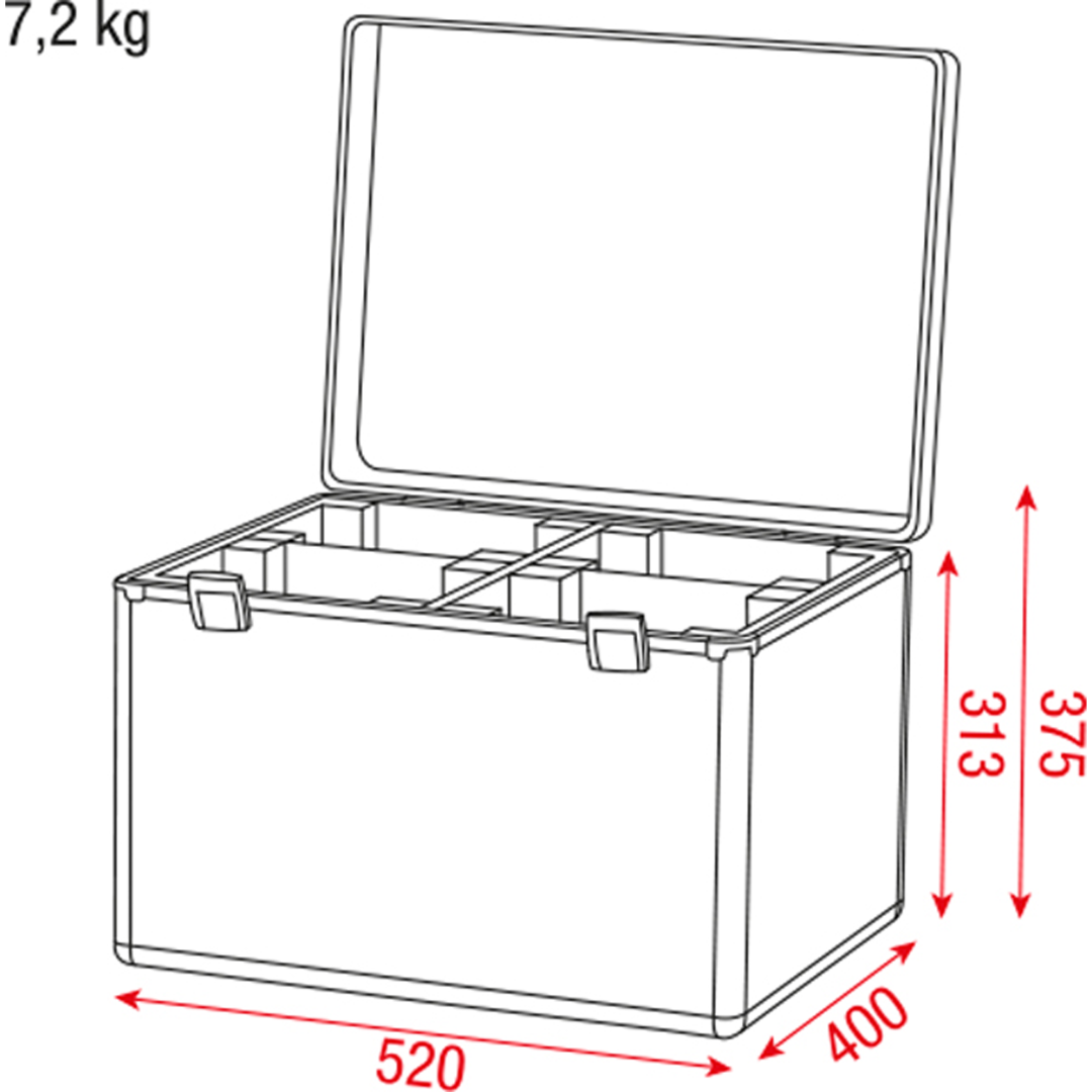 Case for 4x Kanjo 10 / 60 Value Line Flightcase