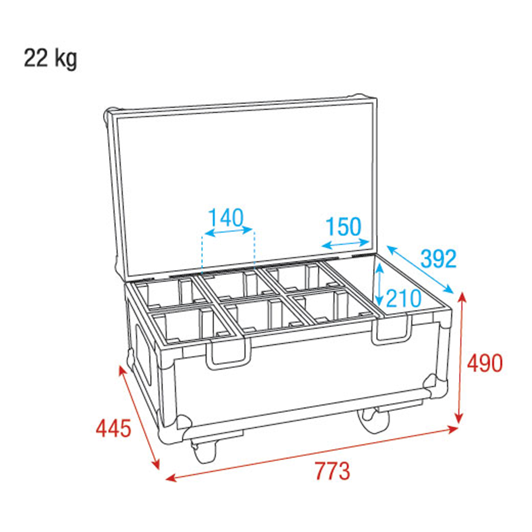 Case for 6x Stage Blinder 1 LED Flightcase