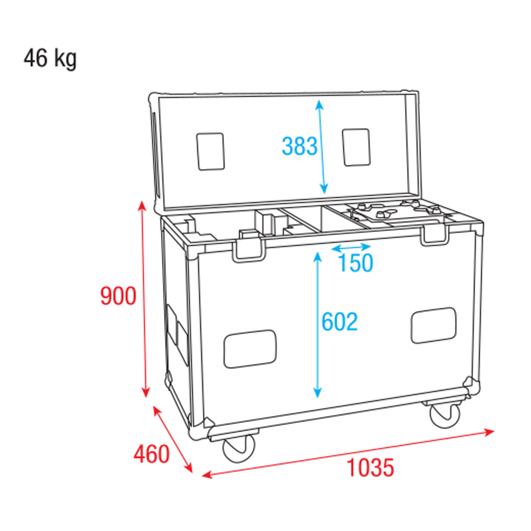 Flightcase voor Phantom 12R Hybrid Flightcase voor 2 stuks 