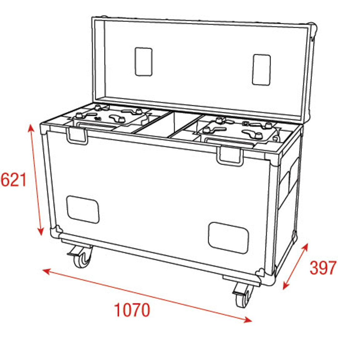 Flightcase Phantom 250 Spot voor 2 stuks 