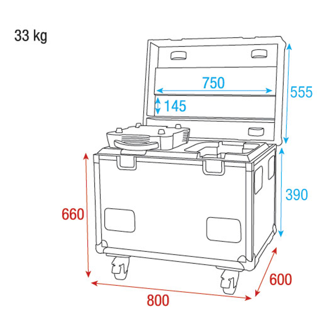 Flightcase Phantom 130 of 3R Beam voor 2 stuks 