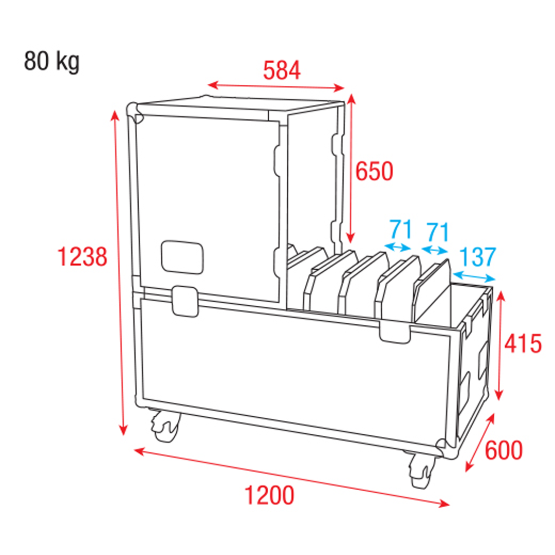 Case for 8x DMT Premiere Series Premium Line - verticaal stapelen