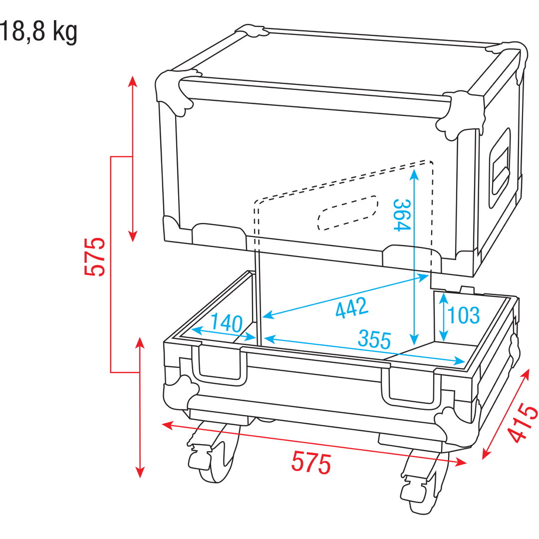 Flightcase voor M10 monitoren voor 2 stuks 