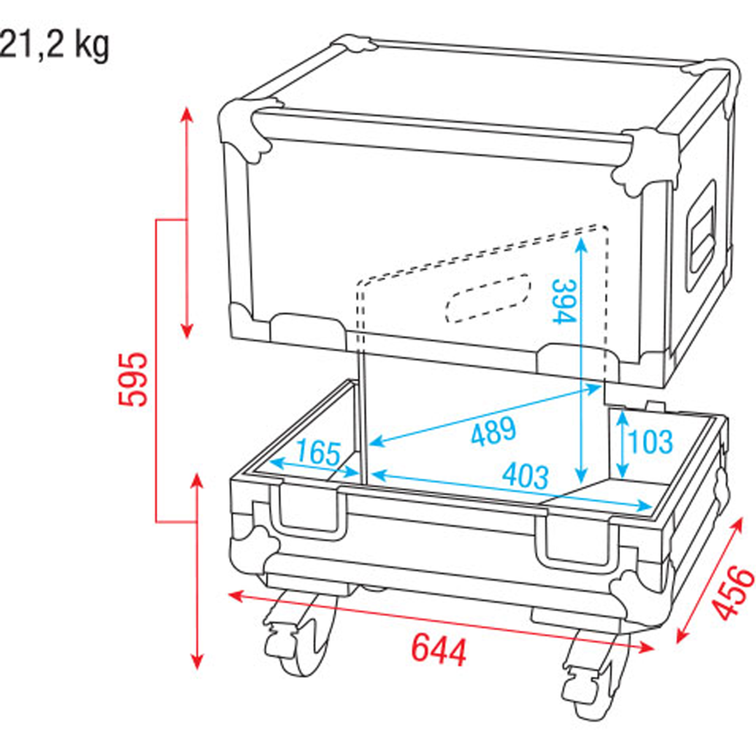 Flightcase voor M12 monitoren voor 2 stuks 