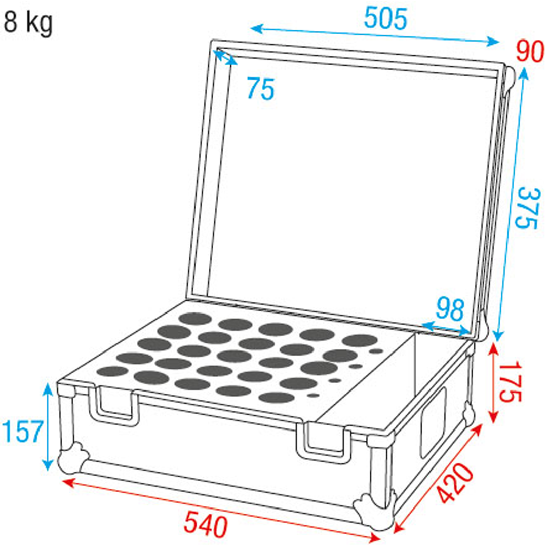 Microfoon flightcase voor 25 mics 