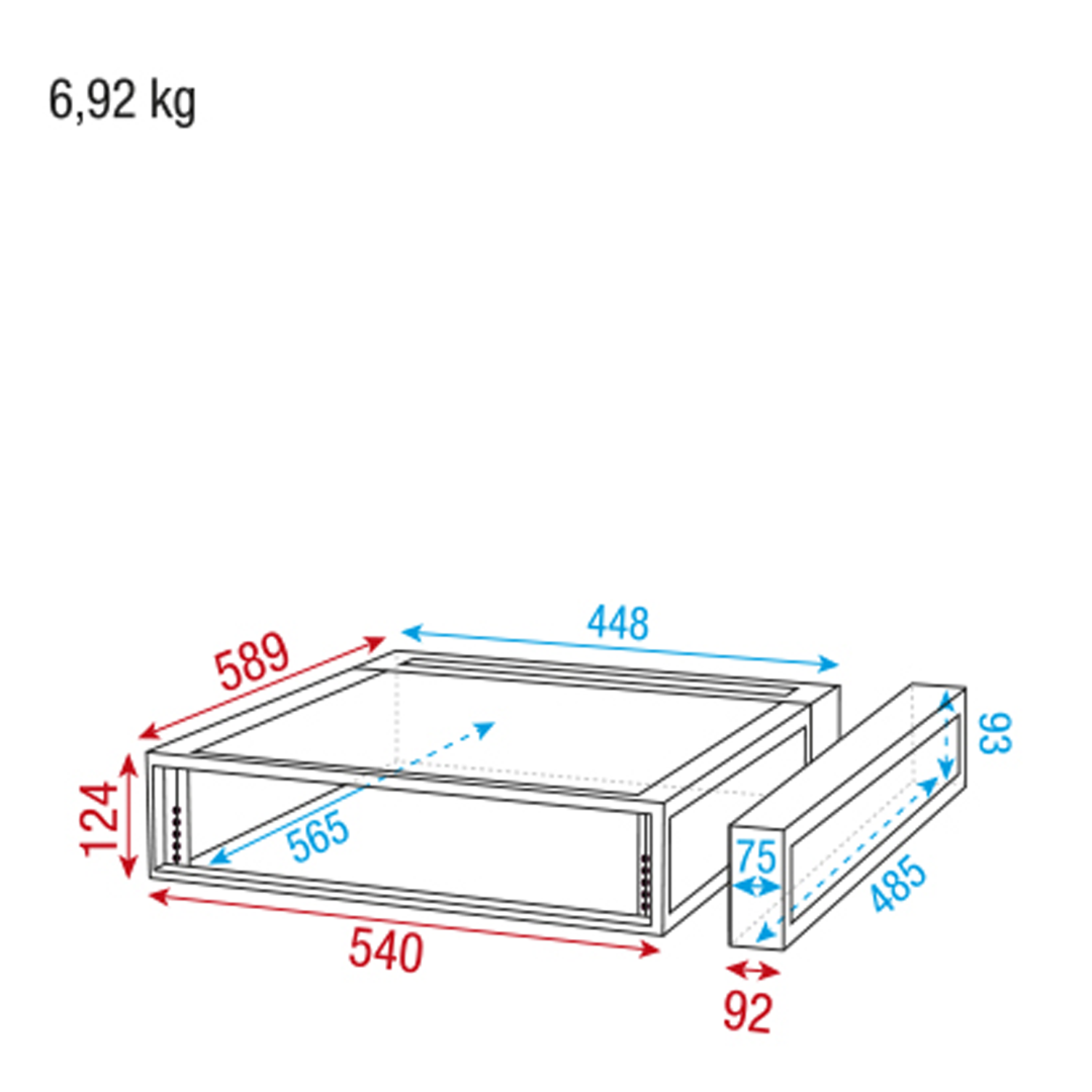 Double Door Case 2U 19inch rek flightcase 2 eenheden hoog 