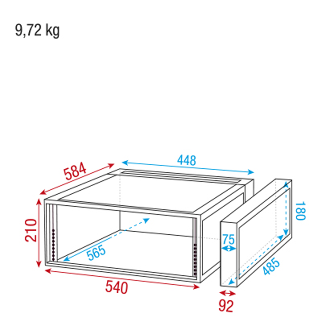 Double Door Case 4U 19inch rek flightcase 4 eenheden hoog 