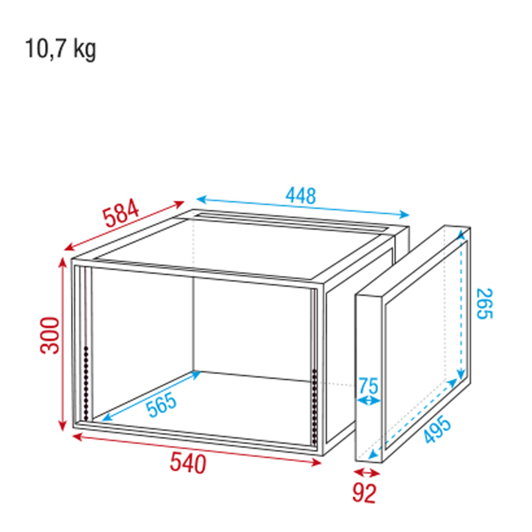 Double Door Case 6U 19inch rek flightcase 6 eenheden hoog