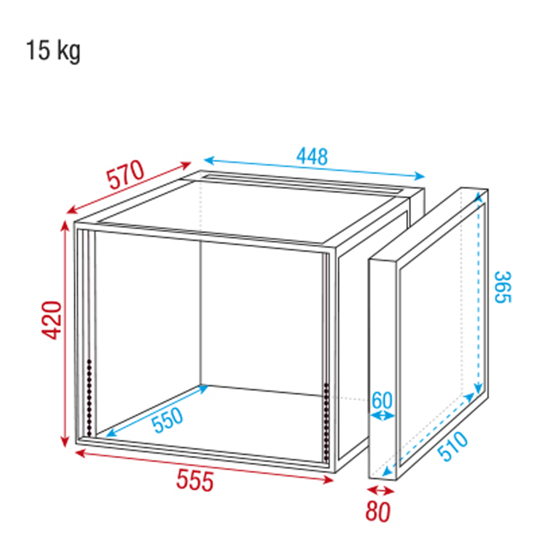 Double Door Case 8U 19inch rek flightcase 8 eenheden hoog 