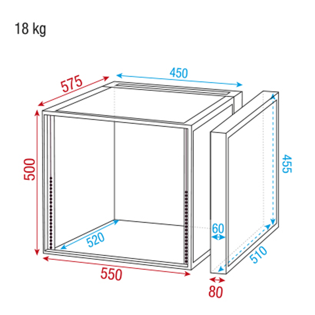 Double Door Case 10U 19inch rek flightcase 10 eenheden hoog 