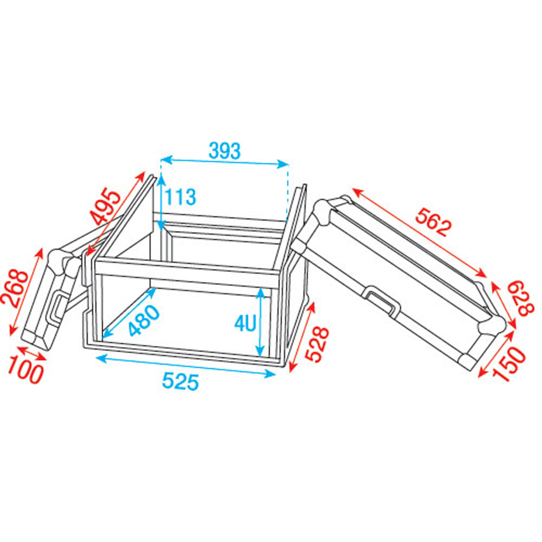Combi Case 4HE + 10HE top Mixercase 