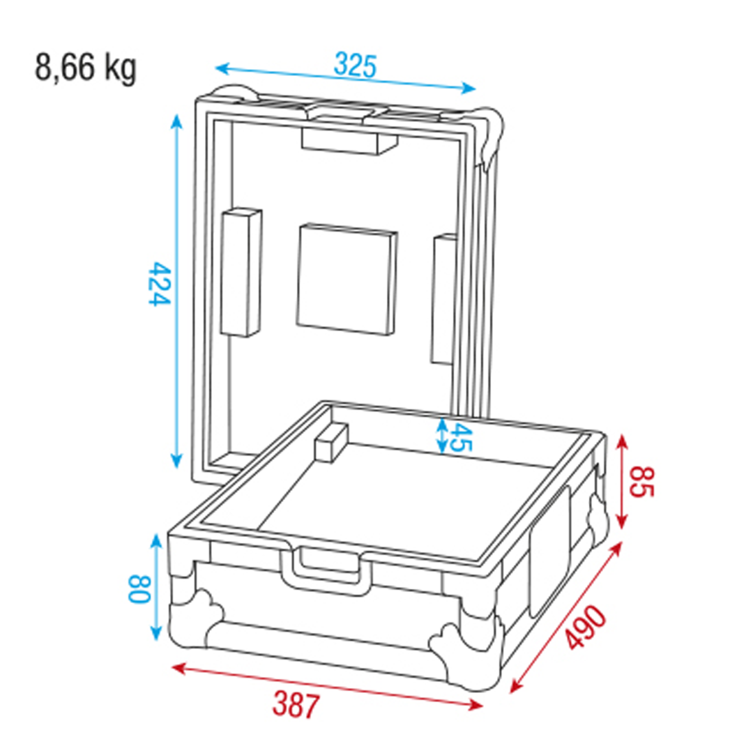 Flightcase mengtafel  Pioneer/Technics 