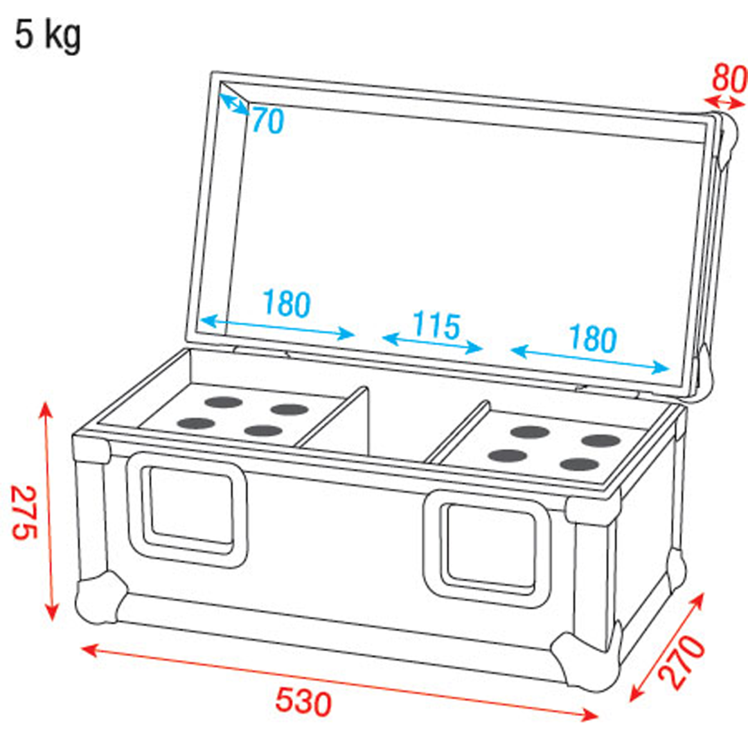 Microfoon flightcase voor 12 microfoons