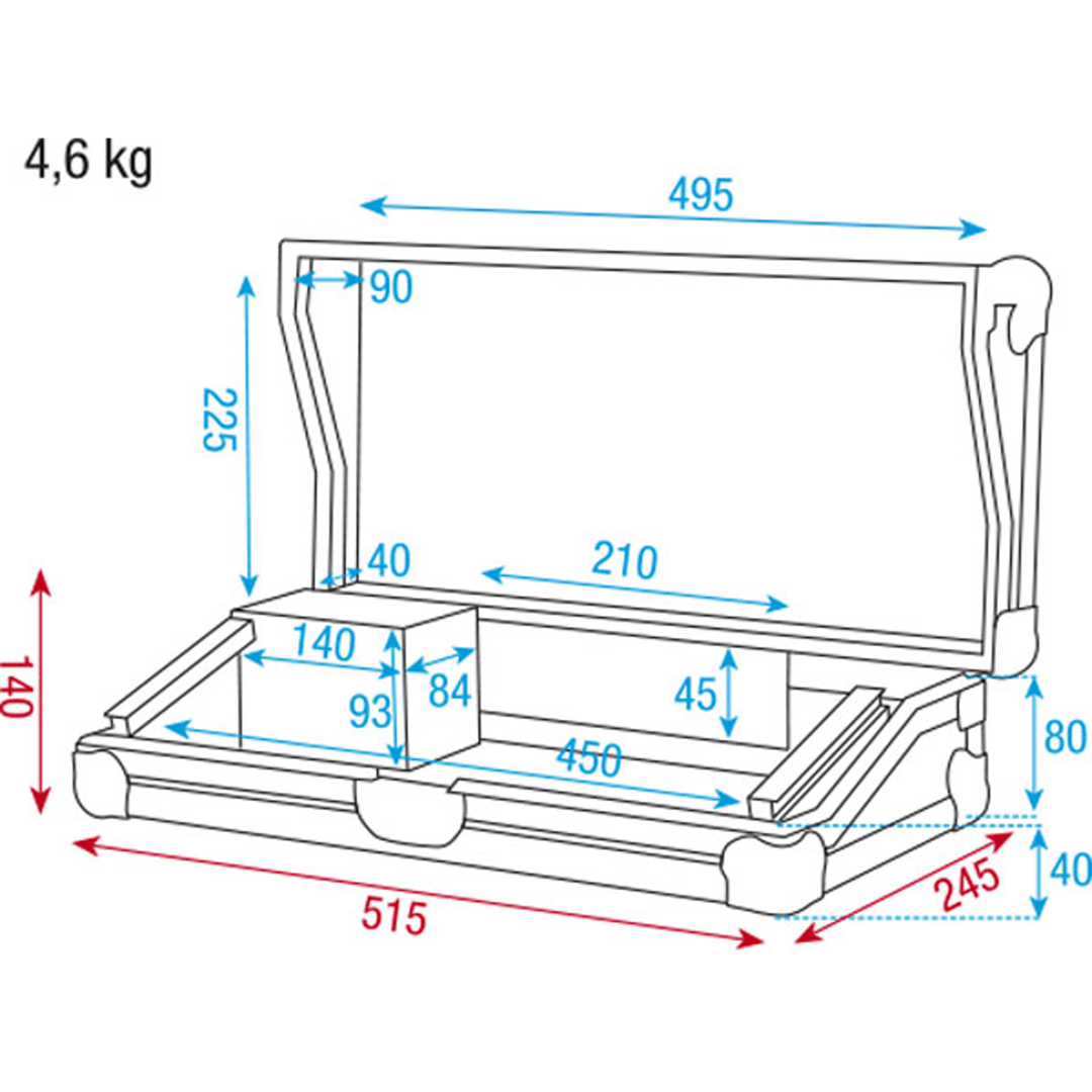 Flightcase voor 19inch 3Eh controllers Case for Light Controller 3U Flightcase