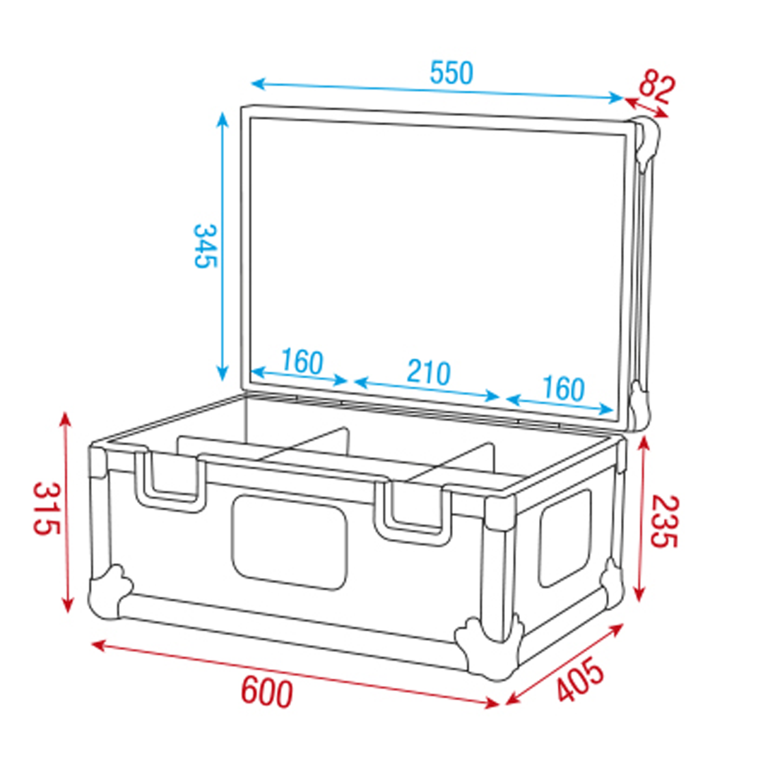 Flightcase koffer met flexibele vakindeling Stack Case 1