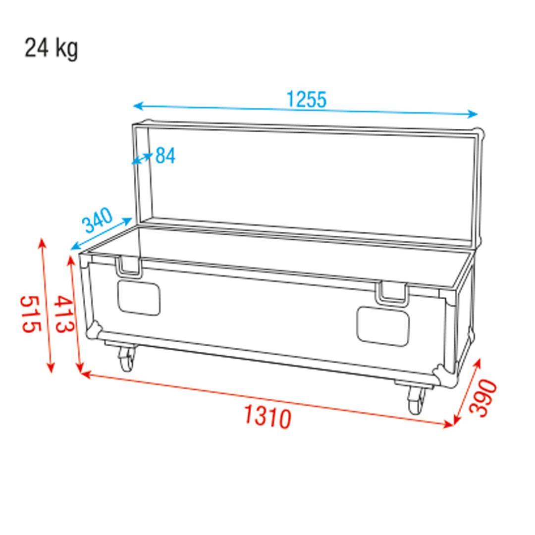 Stack Case 6 - 1258 x 342 x 350 mm hoog binnenmaat 