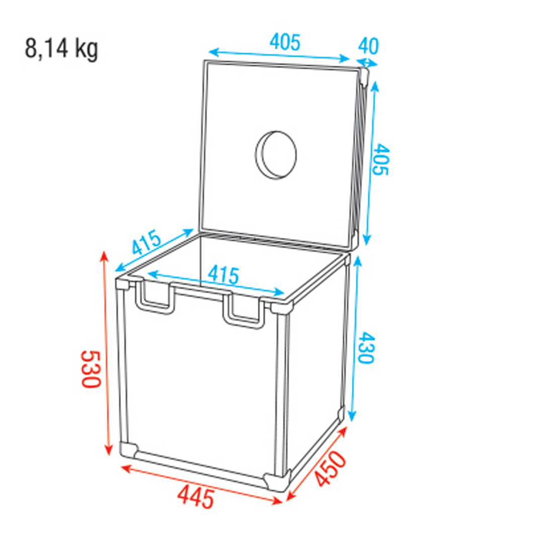 Flightcase spiegelbol 40cm 