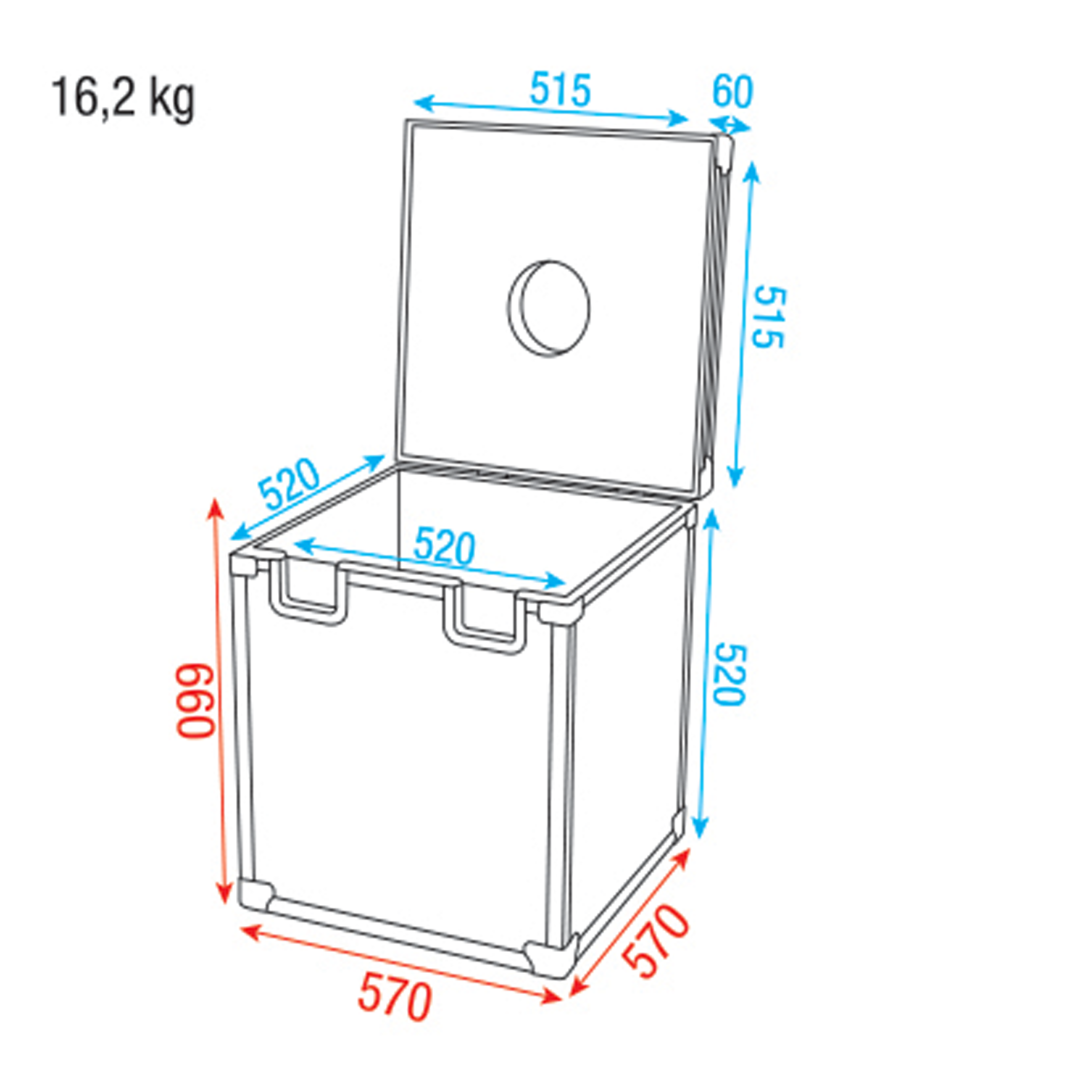 Flightcase spiegelbol 50 cm 