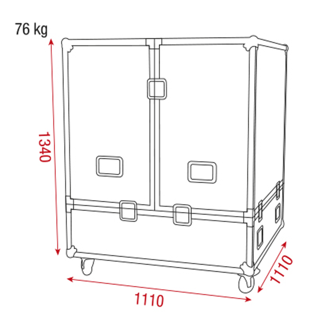 flightcase 100 cm spiegelbol 