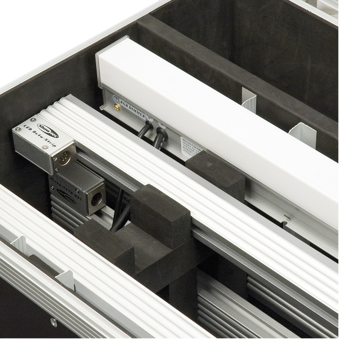 Flightcase voor 8delige Octostrip set, regelaar + kabels