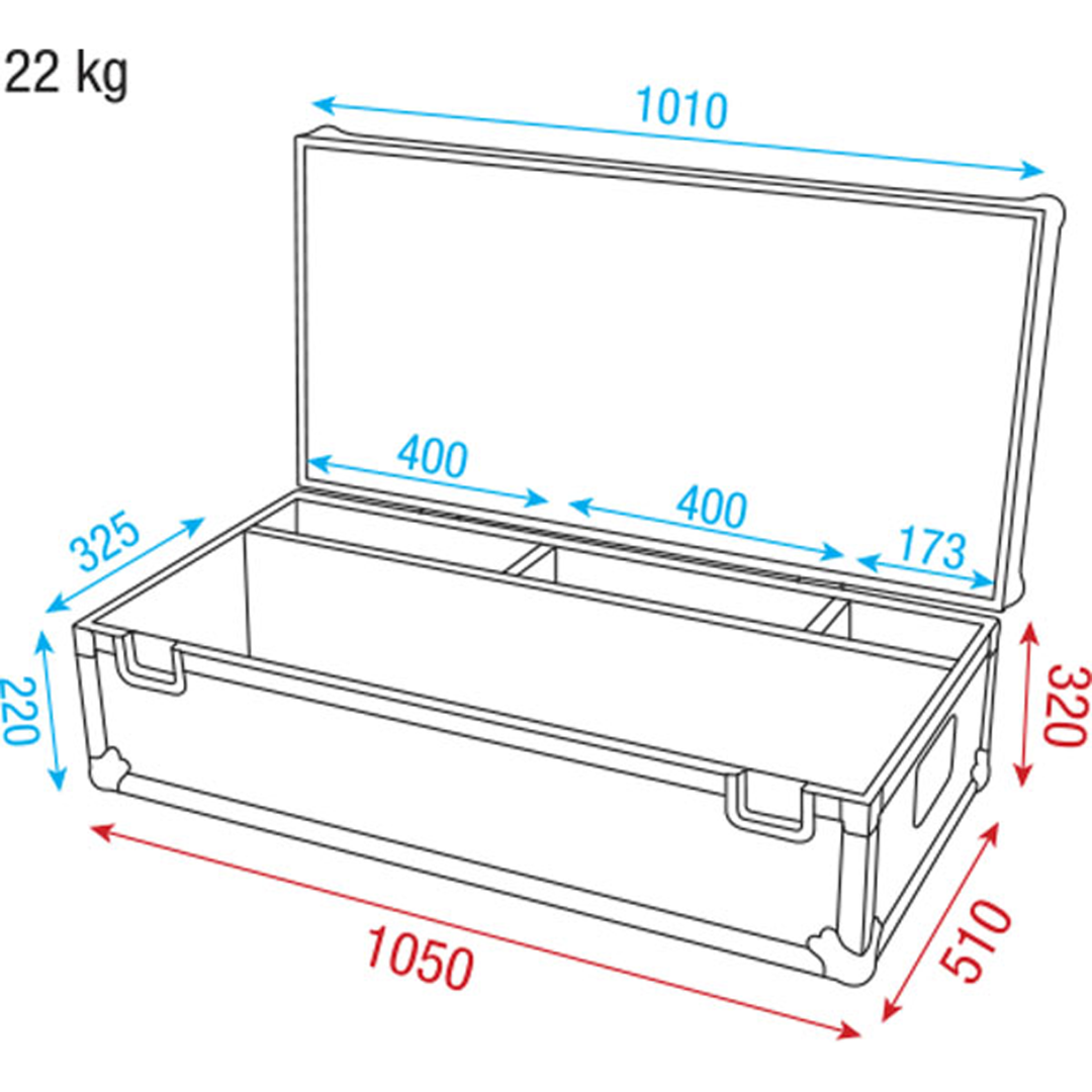 Flightcase voor 8delige Octostrip set, regelaar + kabels