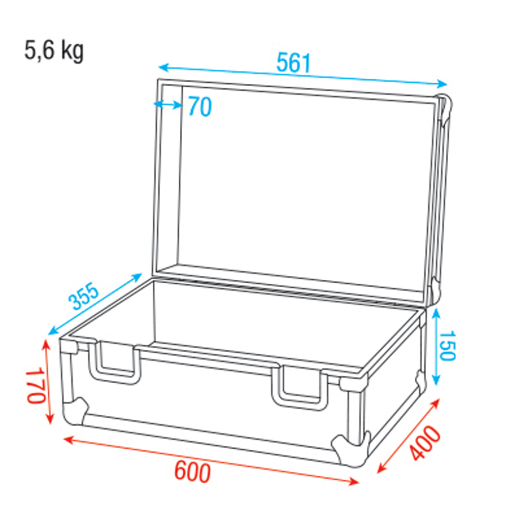 Universal Foam Case 2 Flightcase met plukschuim deel zelf je ruimte in. 