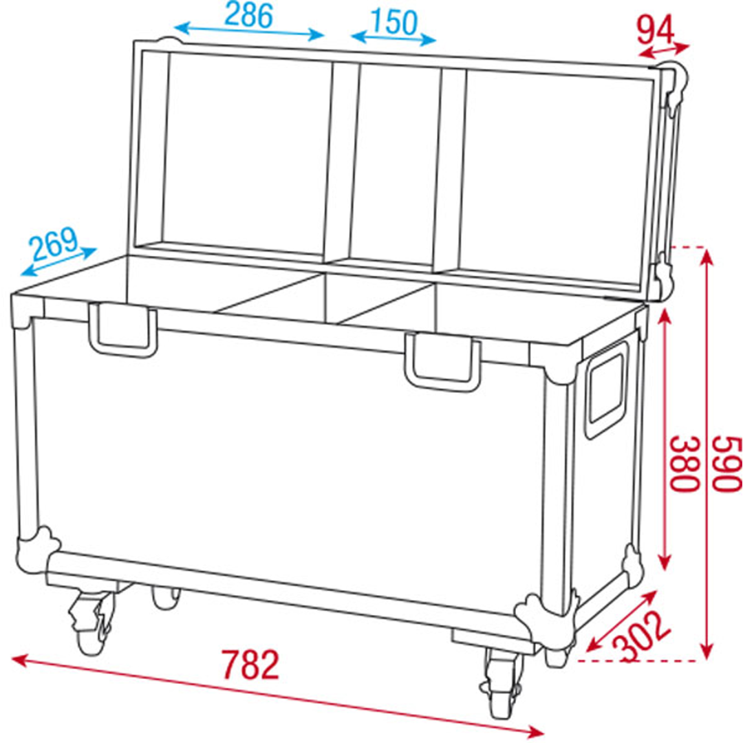 Flightcase Phantom 65 voor 2 stuks