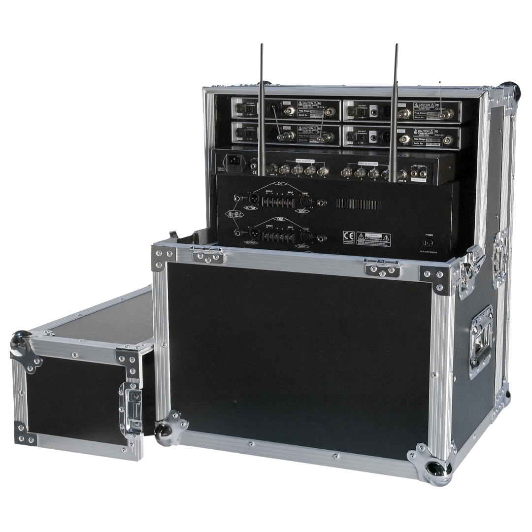 Flightcase voor Ontvangers Wireless Microphone Case 6 U met twee lades