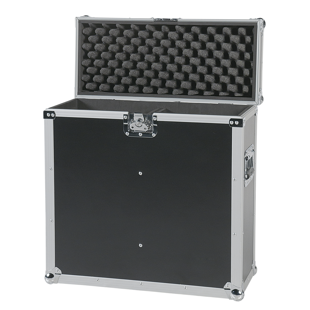 Flightcase voor twee boxen-lichteffecten 22x22cm x 51cm hoog. 