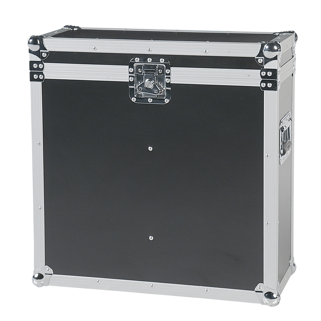 Flightcase voor twee boxen-lichteffecten 22x22cm x 51cm hoog. 