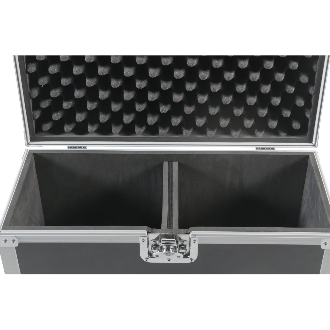 Flightcase voor twee boxen-lichteffecten 22x22cm x 51cm hoog. 