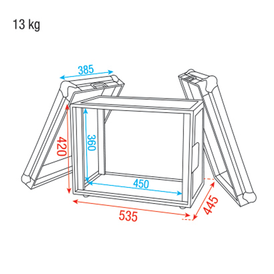 Compact Effect Case - 19inch flightase 8 eenheden - effectenrek -
