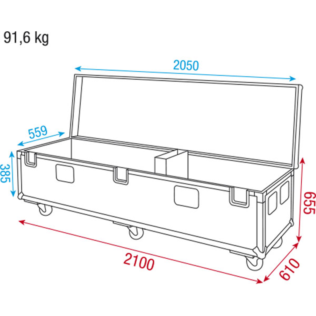 Pipe & Drape Case 45 cm base Voor een breedte tot 21m