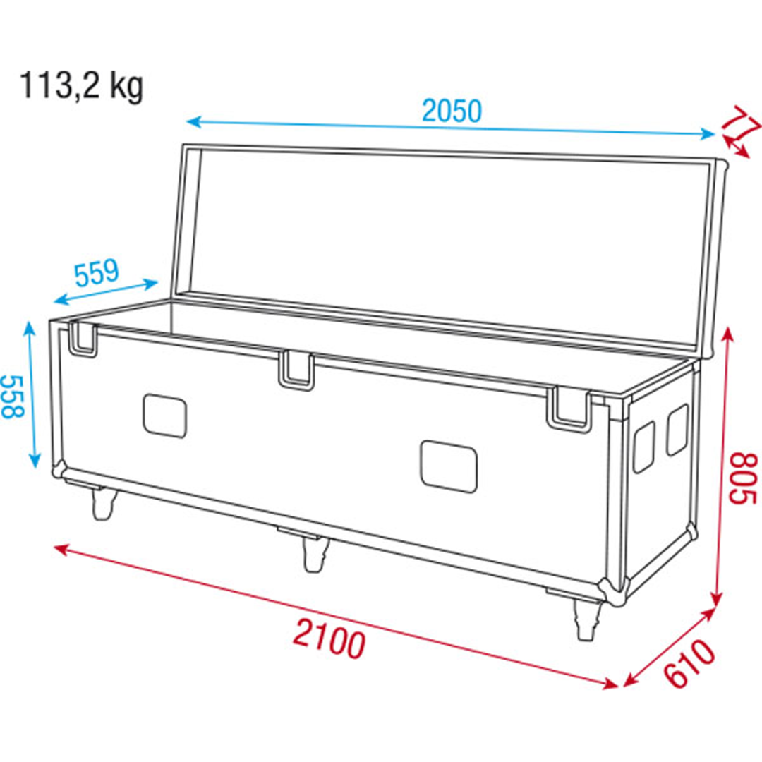 Pipe & Drape Case 60 cm base Voor een breedte tot 21m