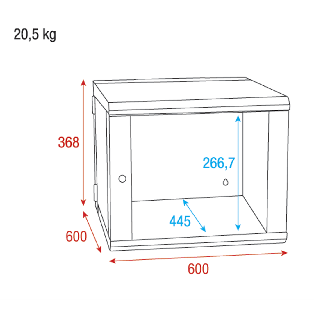 Serverrek montagerek 19inch  6Eh RCA-WMF-6