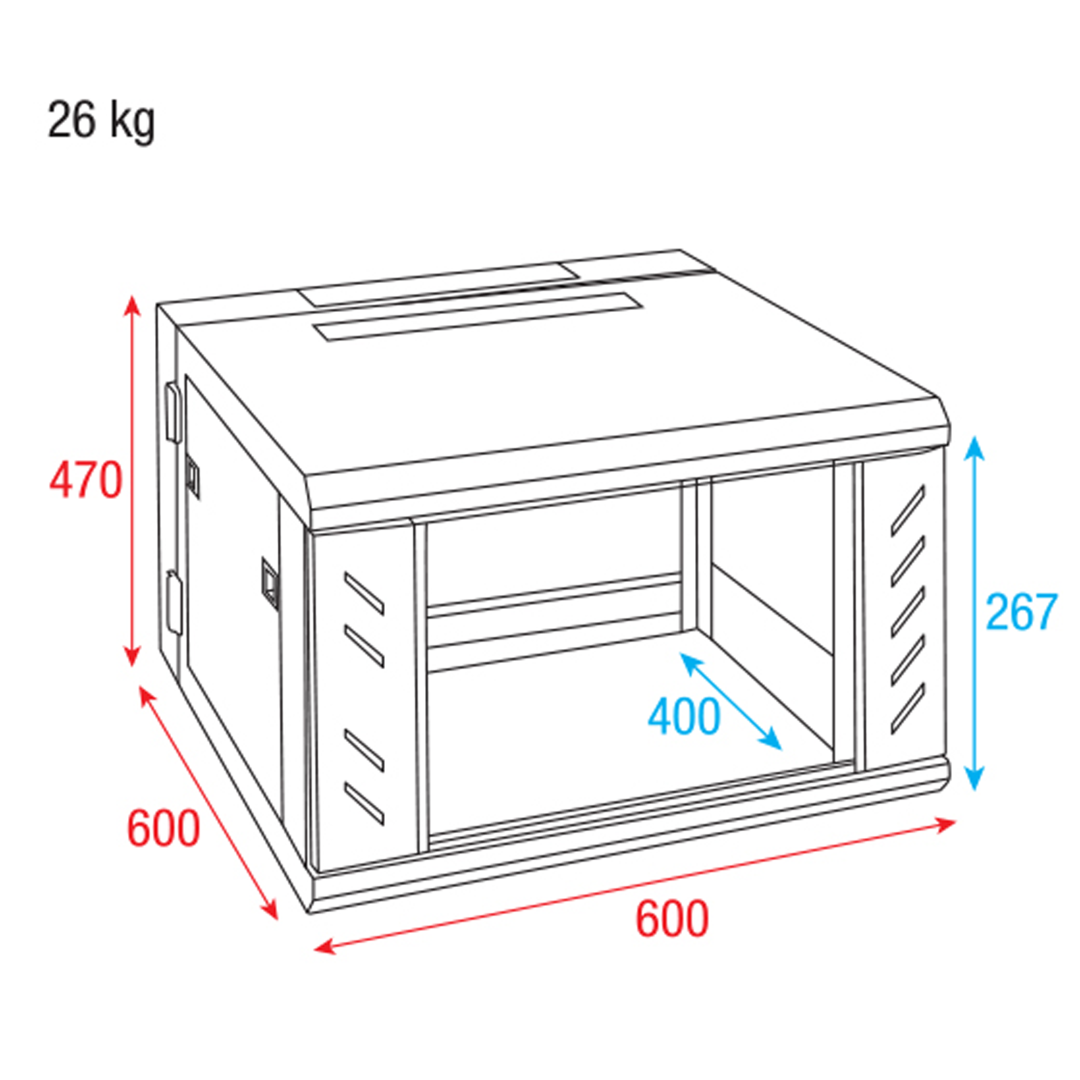 Serverek montagerek 19inch 6Eh RCA-WMH-6 6U 