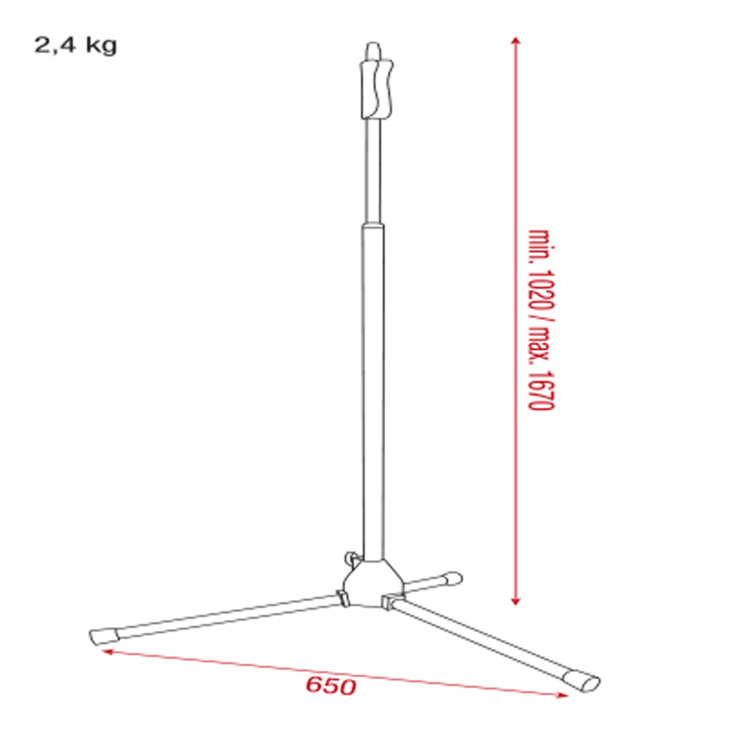 Microphone Stand - Quick Lock 1020-1670mm