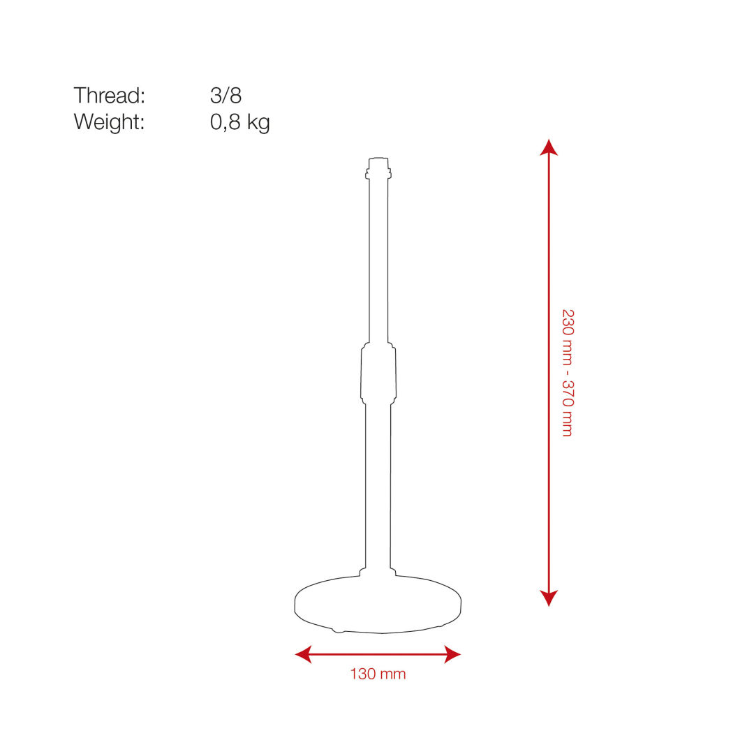 Desk Microphone Stand 230-370 mm