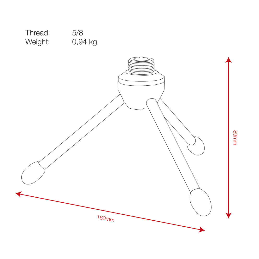 Desk Microphone Stand - Mini 94 mm