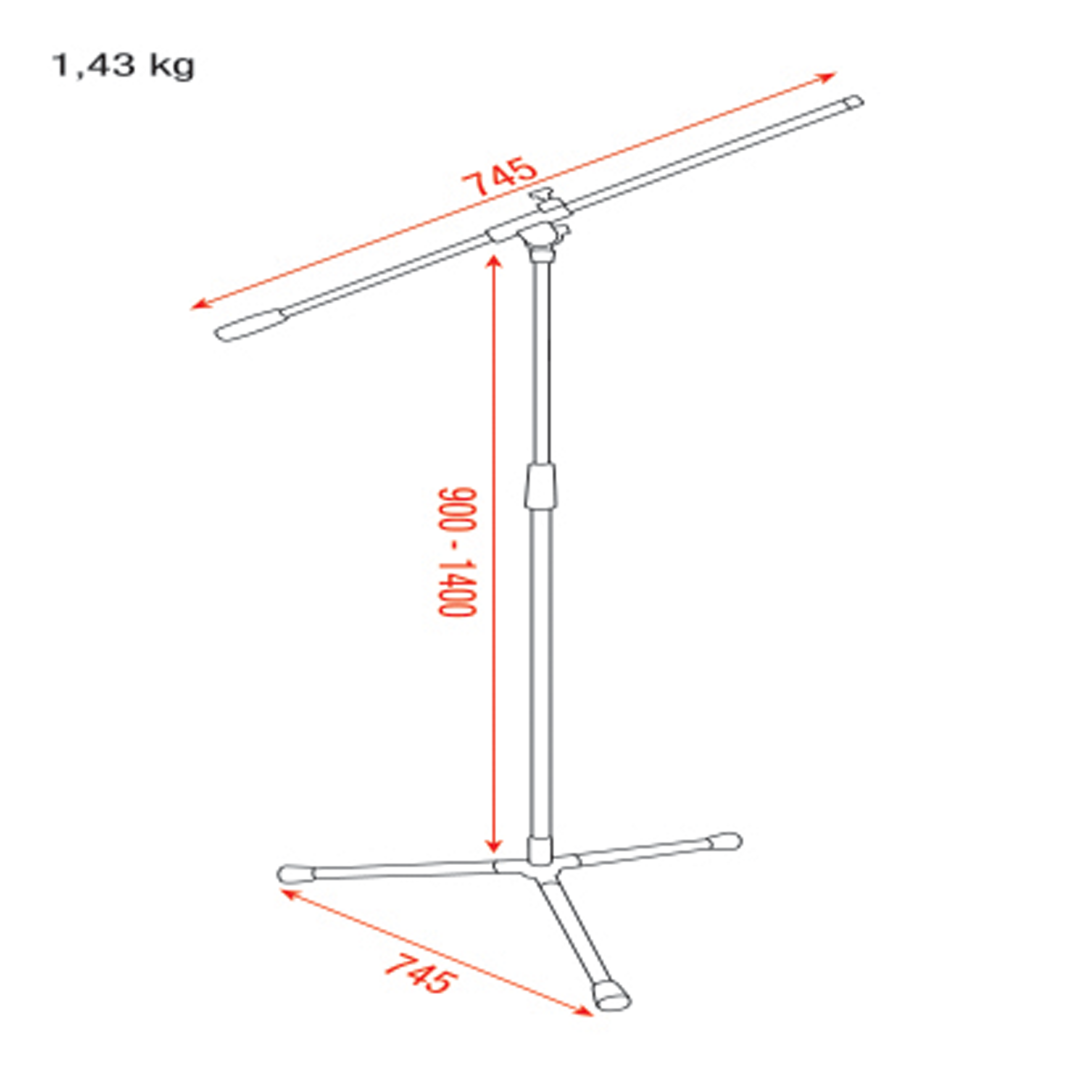 Microphone Stand - Value Line 900-1400 mm
