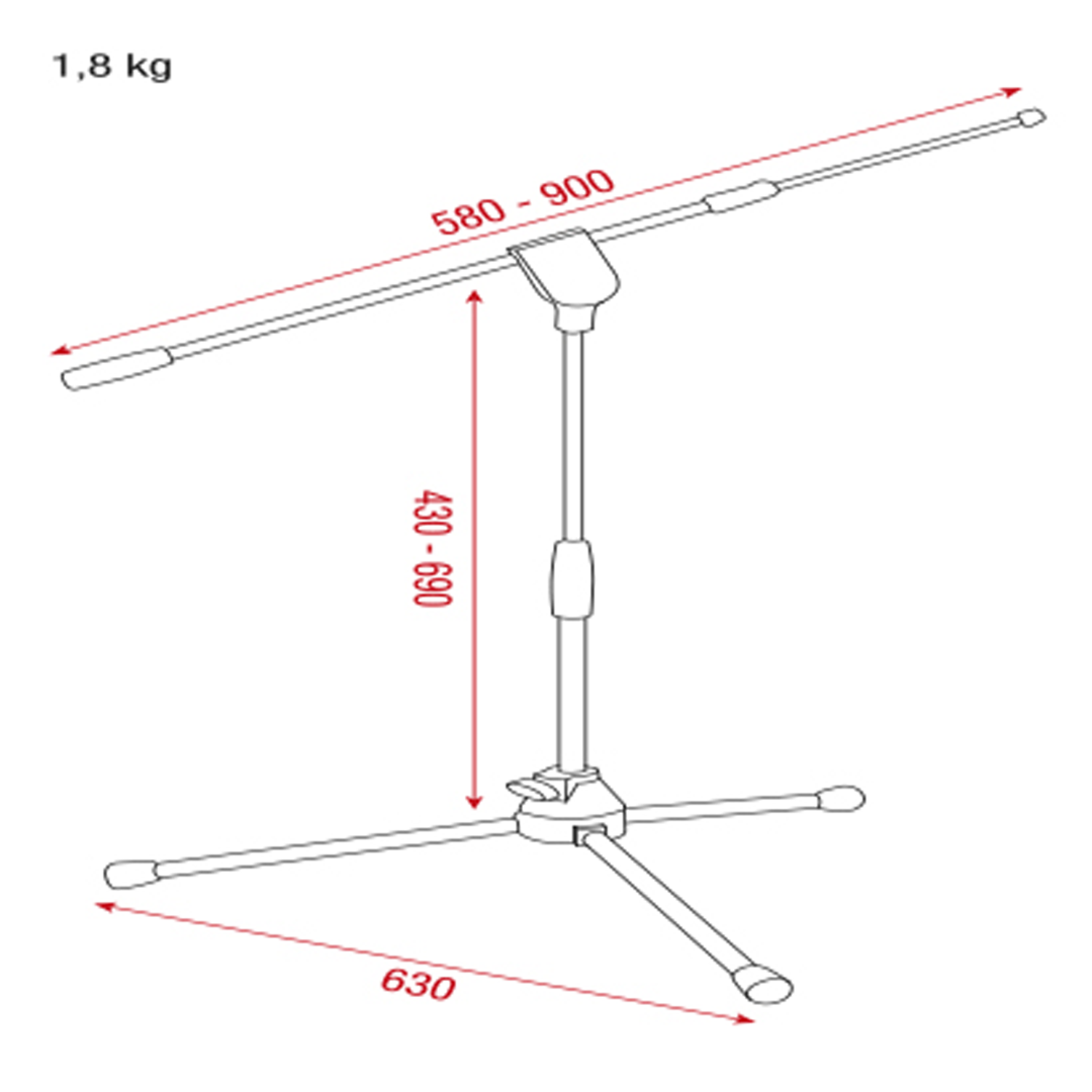 Microphone Stand - Pro 430-690 mm