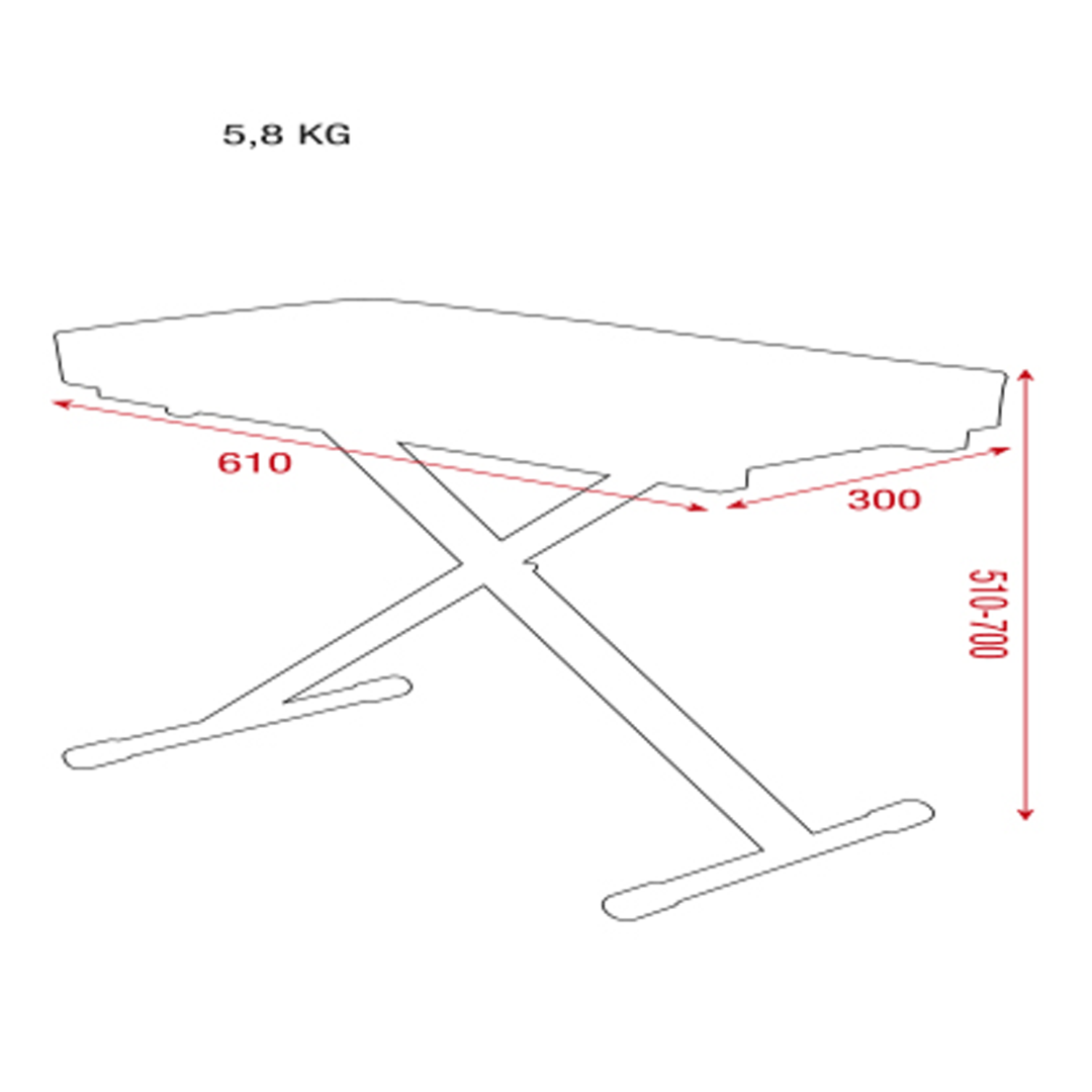 Keyboard Bench Pro Staal 510-700mm