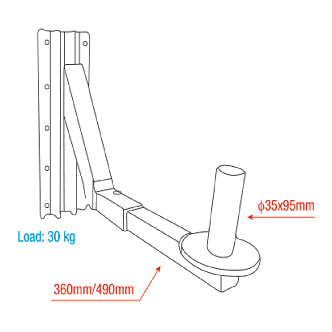 Adjustable Speaker Bracket 35 mm Max belasting 30 kg