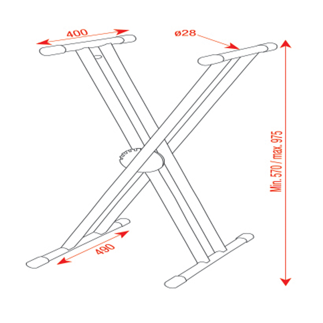 Keyboard Stand Ergo2 Staal 570-975mm max belasting 30 kg
